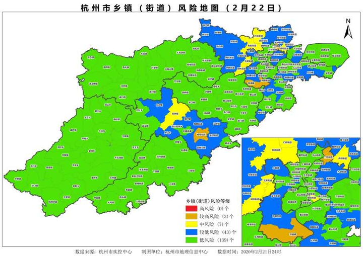 杭州最新疫情风险地图公布,萧山城厢街道和北干街道