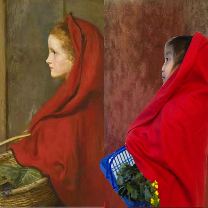 戴红围巾的女孩名画图片