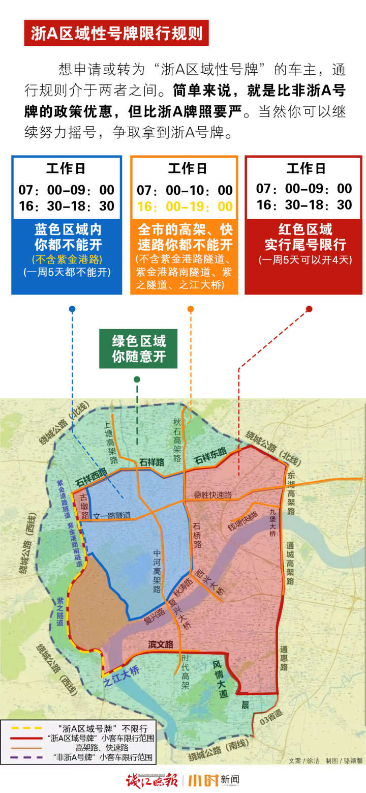 杭州汽车限行区域图解图片
