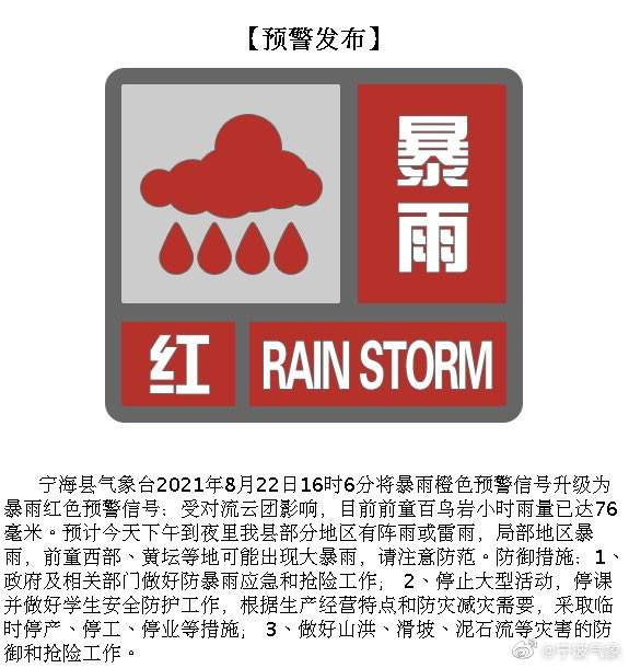 雷阵雨又来折腾了!浙江两地发布暴雨红色预警