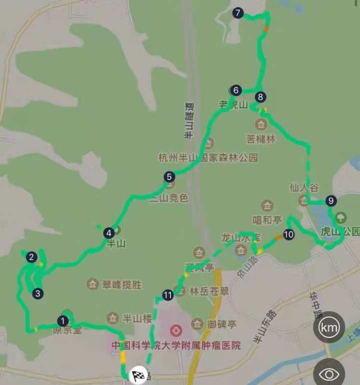 杭州半山公园徒步路线图片