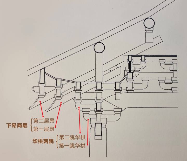 石宏超指着保国寺大雄宝殿的梁架模型,以大殿柱头斗栱为例现场授课