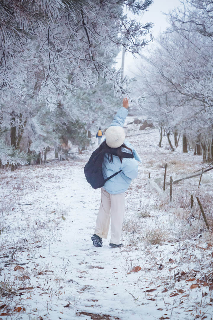 雪中女孩伤感图片