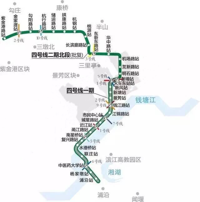 图片来自网络杭州地铁4号线一期全长20