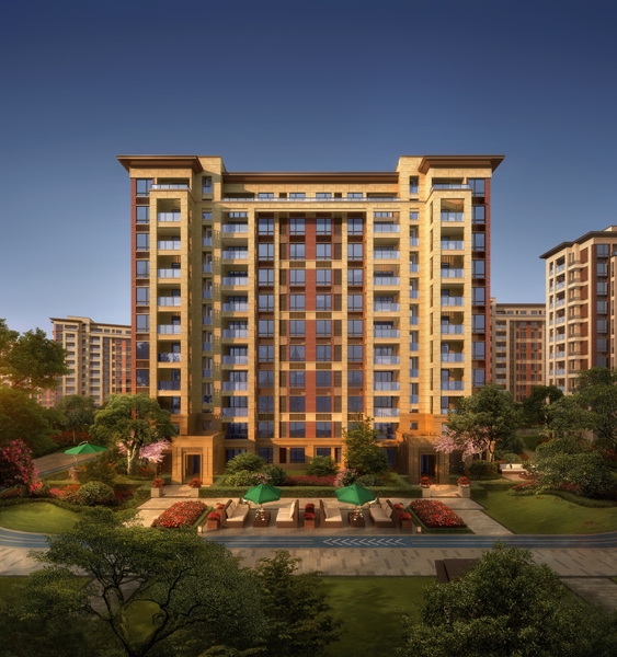 藏珑御墅项目由6幢精装花园洋房,43幢排屋组合而成,采用新亚洲主义